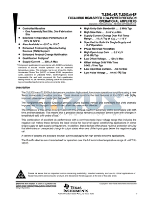 V62/04755-04XE datasheet - EXCALIBUR HIGH-SPEED LOW-POWER PRECISION OPERATIONAL AMPLIFIERS