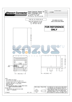 SS-741010-RN-NF datasheet - SINGLE PORT UNSHIELDED LED JACK (-RN) DESIGNATES LED COLOR