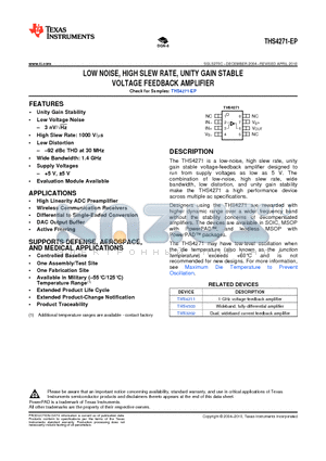 V62/05610-01YE datasheet - LOW NOISE, HIGH SLEW RATE, UNITY GAIN STABLE VOLTAGE FEEDBACK AMPLIFIER
