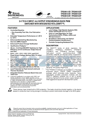 V62/05620-05XE datasheet - 3-V TO 6-V INPUT, 6-A OUTPUT SYNCHRONOUS BUCK PWM SWITCHER WITH INTEGRATED FETs (SWIFT)