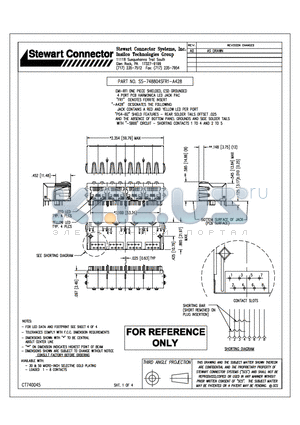 SS-748804SFR1-A428 datasheet - EMI-RFI ONE PIECE SHIELDED, ESD GROUNDED 4 PORT PCB HARMONICA LED JACK PAC (FR1) DENOTES FERRITE INSERT