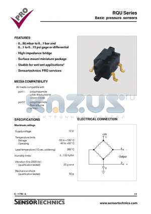 RQUB001D datasheet - Basic pressure sensors