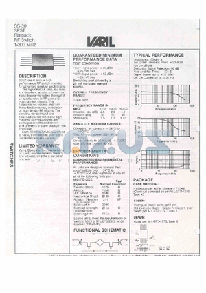 SS-80 datasheet - SPST Flatpack RF Switch 1-300 MHz