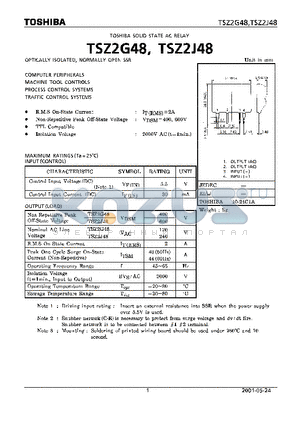 TSZ2J48 datasheet - Optically isolated, normally open ssr