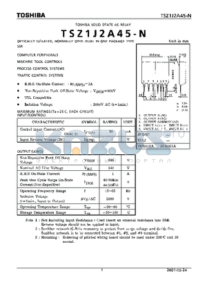 TSZ1J2A45-N datasheet - TOSHIBA SOLID DTATD AC RELAY