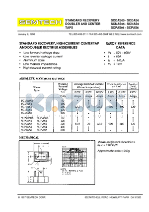 SCNAS1 datasheet - STANDARD RECOVERY DOUBLER AND CENTER TAPS