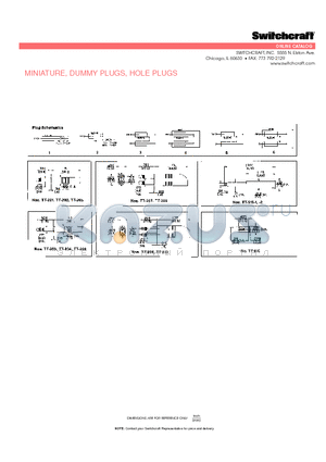 TT-201 datasheet - MINIATURE, DUMMY PLUGS, HOLE PLUGS