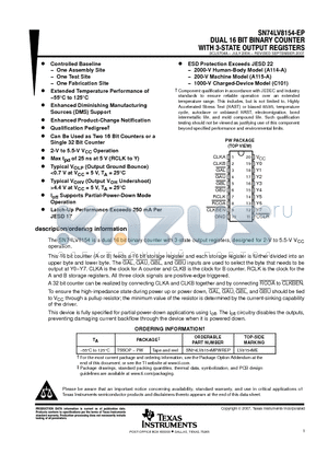 V62/06662-01XE datasheet - DUAL 16 BIT BINARY COUNTER WITH 3-STATE OUTPUT REGISTERS