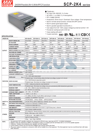 SCP-2K4-24 datasheet - 2400W Parallel (N1) With PFC Function