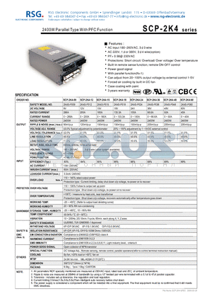 SCP-2K4-24 datasheet - 2400W Parallel Type With PFC Function