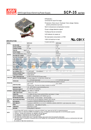 SCP-35_11 datasheet - 35W Single Output Switching Power Supply