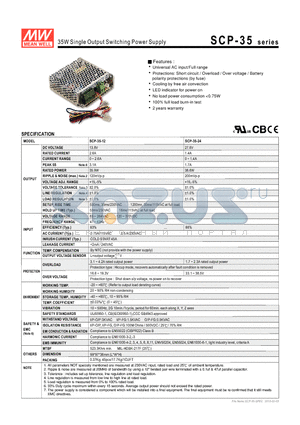 SCP-35-12 datasheet - 35W Single Output Switching Power Supply