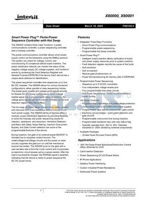 X80001Q32I datasheet - Smart Power Plug Penta-Power Sequence Controller with Hot Swap