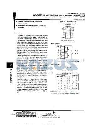 SN54110 datasheet - AND-GATED J-K MASTER-SLAVE FLIP-FLOPS WITH DATA LOCKOUT