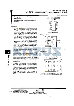 SN54110W datasheet - AND-GATED J-K MASTER-SLAVE FLIP-FLOPS WITH DATA LOCKOUT