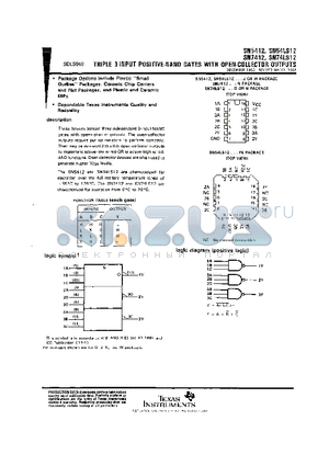 SN5412 datasheet - TRIPLE 3-INPUT POSITIVE-NAND GATES WITH COLLECTOR OUTPUTS