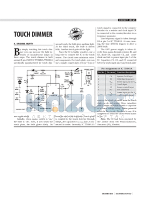 TT6061A datasheet - TOUCH DIMMER