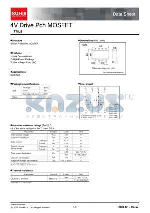 TT8J2_09 datasheet - 4V Drive Pch MOSFET