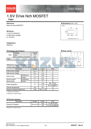 TT8K1 datasheet - 1.5V Drive Nch MOSFET