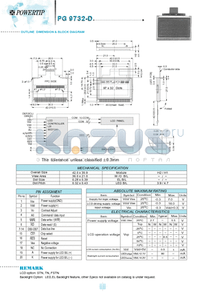 PG9732 datasheet - OUTLINE DIMENSION & BLOCK DIAGRAM