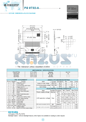 PG9732-A datasheet - OUTLINE DIMENSION & BLOCK DIAGRAM