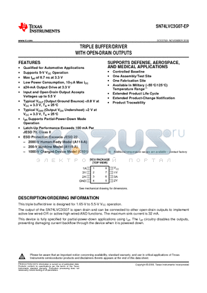 V62/09610-01XE datasheet - TRIPLE BUFFER/DRIVER WITH OPEN-DRAIN OUTPUTS