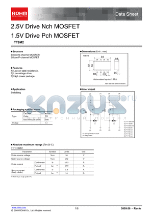 TT8M2 datasheet - 2.5V Drive Nch MOSFET 1.5V Drive Pch MOSFET