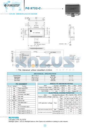 PG9732-C datasheet - OUTLINE DIMENSION & BLOCK DIAGRAM