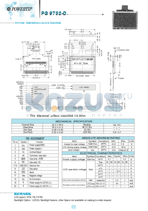 PG9732D datasheet - OUTLINE DIMENSION & BLOCK DIAGRAM