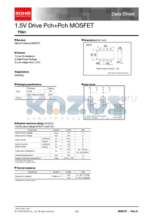 TT8J1_09 datasheet - 1.5V Drive PchPch MOSFET