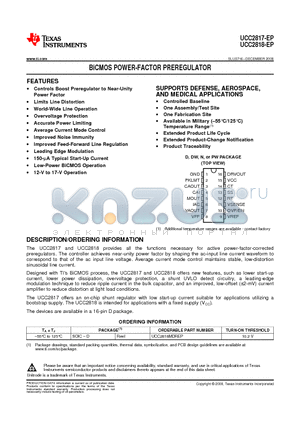 V62/09617-01XE datasheet - BiCMOS POWER-FACTOR PREREGULATOR