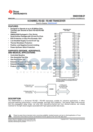 V62/12607-01XE datasheet - 9-CHANNEL RS-422 / RS-485 TRANSCEIVER