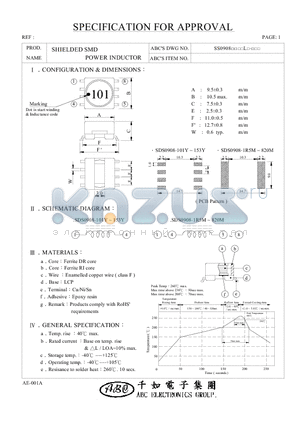 SS0908471YL datasheet - SHIELDED SMD POWER INDUCTOR