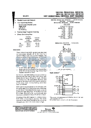 SN54194J datasheet - 4-BIT BIDIRECTIONAL UNIVERSAL SHIFT REGISTERS