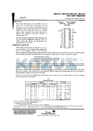 SN54199 datasheet - 8-BIT SHIFT REGISTERS