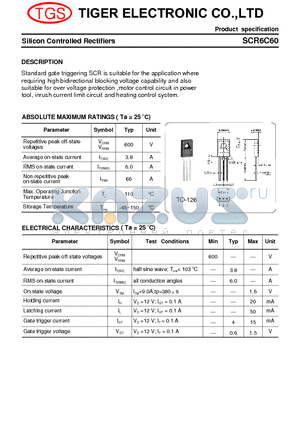 SCR6C60 datasheet - Silicon Controlled Rectifiers