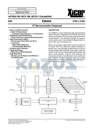 X88064SI datasheet - E2 Micro-Peripheral