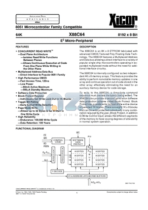 X88C64SMB datasheet - E2 Micro-Peripheral