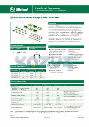 PGB1010402_11 datasheet - Surface Mount Polymeric ESD Suppressors