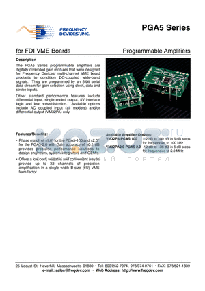 PGA5 datasheet - Programmable Amplifiers