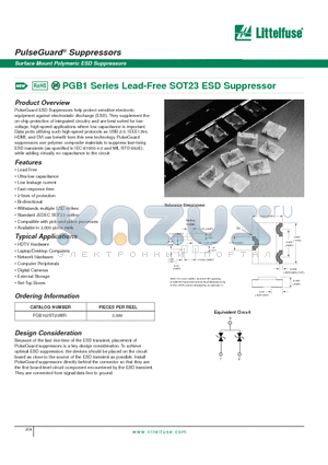 PGB102ST23WR datasheet - PulseGuard Suppressors - Surface Mount Polymeric ESD Suppressors