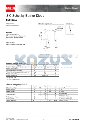 SCS108AG_1104 datasheet - SiC Schottky Barrier Diode