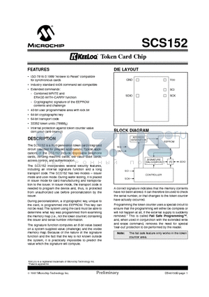 SCS152-IWF datasheet - KEELOQ Token Card Chip