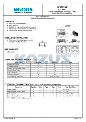 SCS202NF datasheet - Small Signal Switching Diode