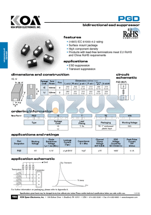 PGD1JTTE5V0 datasheet - bidirectional esd suppressor