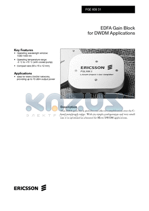 PGE60831 datasheet - EDFA Gain Block for DWDM Applications