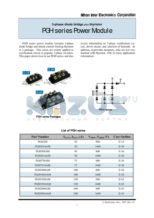 PGH1508AM datasheet - 3-phase diode bridge plus thyristor