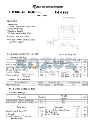 PGH308 datasheet - THYRISTOR MODULE