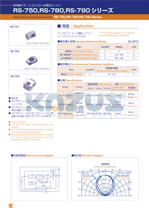 RS-750 datasheet - Infrared Remote Control Receiver Unit