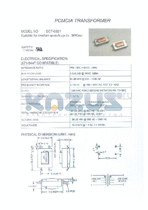 SCT-0821 datasheet - PCMCIA TRANSFORMER